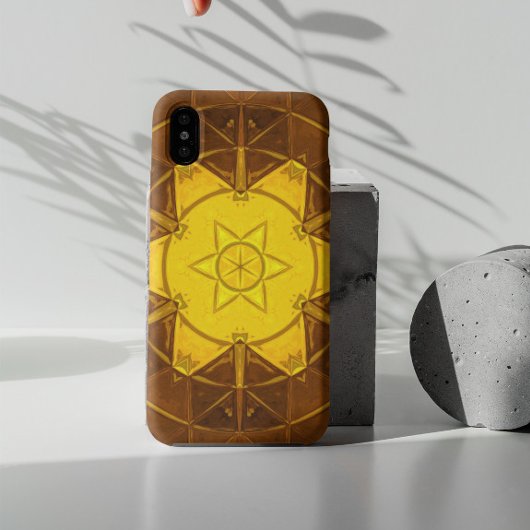 Mosaic Kaleidoscope Flower Yellow Case-Mate iPhone Case