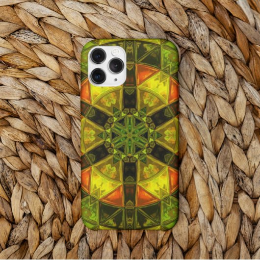 Mosaic Kaleidoscope Flower Yellow Green and Oranje Case-Mate iPhone Case