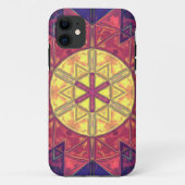 Mosaic Kaleidoscope Flower Yellow Pink and Paars Case-Mate iPhone Case (Achterkant)