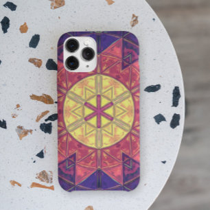 Mosaic Kaleidoscope Flower Yellow Pink and Paars Case-Mate iPhone Case