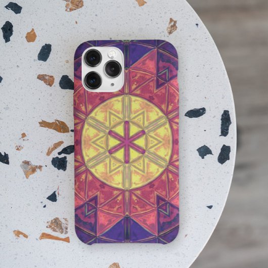 Mosaic Kaleidoscope Flower Yellow Pink and Paars Case-Mate iPhone Case