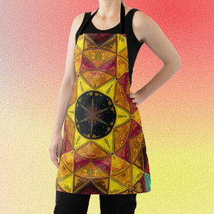 Mosaic Kaleidoscope Flower Yellow Red and Blue Schort