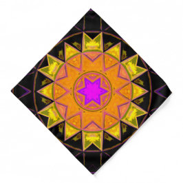 Mosaic Kaleidoscope - Oranje roze en zwart Bandana
