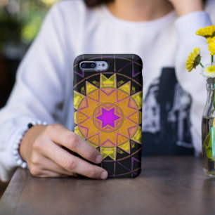 Mosaic Kaleidoscope - Oranje roze en zwart Case-Mate iPhone Case