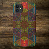 Mosaic Kaleidoscope Square Blue Red en Green Case-Mate iPhone Case