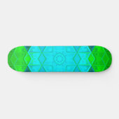 Mosaic Kaleidoscope Square Green and Blue Persoonlijk Skateboard (Horizontaal)