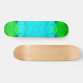 Mosaic Kaleidoscope Square Green and Blue Persoonlijk Skateboard (Horizontaal)