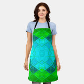 Mosaic Kaleidoscope Square Green and Blue Schort (Gedragen)