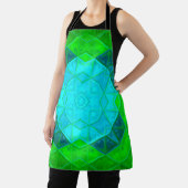 Mosaic Kaleidoscope Square Green and Blue Schort (Insitu)