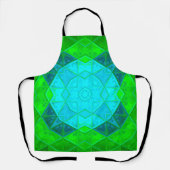 Mosaic Kaleidoscope Square Green and Blue Schort (Voorkant)