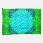 Mosaic Kaleidoscope Square Green and Blue Theedoek (Horizontaal)