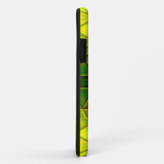 Mosaic Kaleidoscope Square Green and Yellow Case-Mate iPhone Case (Achterkant/rechts)