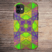 Mosaic Kaleidoscope Square Green Paars and Yellow Case-Mate iPhone Case
