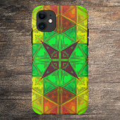 Mosaic Kaleidoscope Square Green Yellow and Oranje Case-Mate iPhone Case