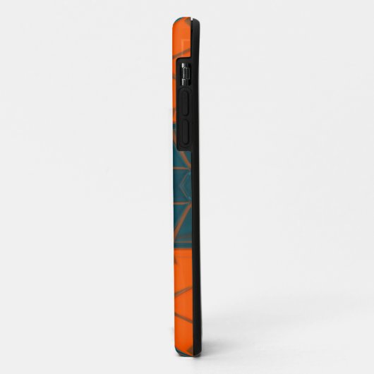 Mosaic Kaleidoscope Square Oranje and Blue Case-Mate iPhone Case (Achterkant/links)