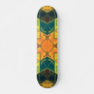 Mosaic Kaleidoscope Square Oranje Yellow and Green Persoonlijk Skateboard