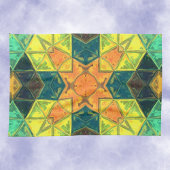 Mosaic Kaleidoscope Square Oranje Yellow and Green Theedoek
