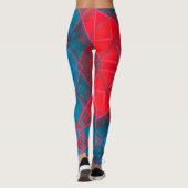 Mosaic Kaleidoscope Square Red en Blue Leggings (Achterkant)