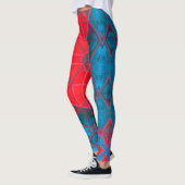 Mosaic Kaleidoscope Square Red en Blue Leggings (Links)