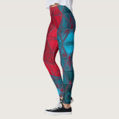 Mosaic Kaleidoscope Square Red en Blue Leggings (Links)