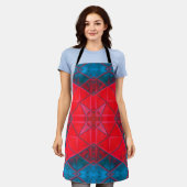 Mosaic Kaleidoscope Square Red en Blue Schort (Gedragen)