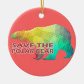 MOSAIC KLEUR POLAR BEER (BEWAART HET POLAIRE BEER) KERAMISCH ORNAMENT (Voorkant)