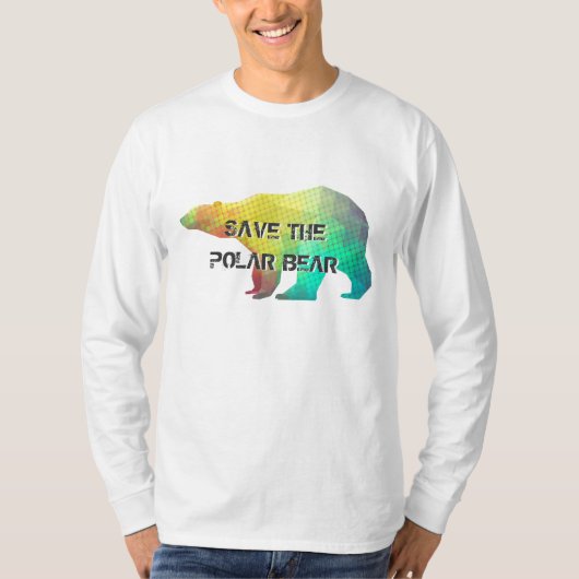 MOSAIC KLEUR POLAR BEER (BEWAART HET POLAIRE BEER) T-SHIRT (Voorkant)