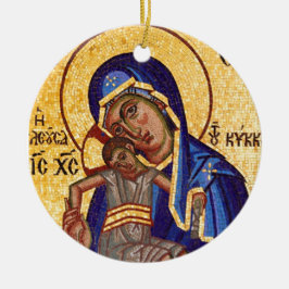 Mosaic Madonna & Child Icon Keramisch Ornament