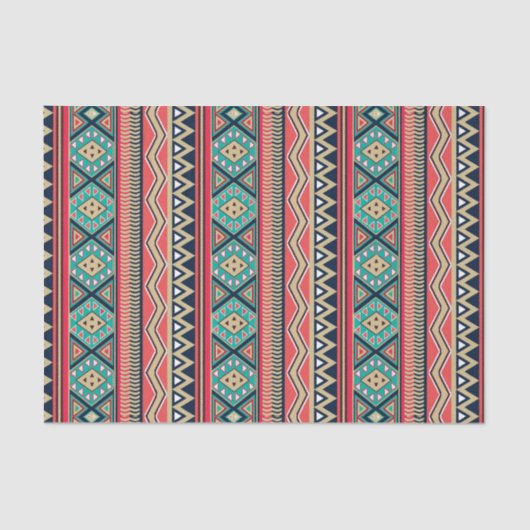 Mosaic Magic Tribal Stripe Patroon Tissuepapier (Voorkant)