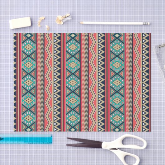 Mosaic Magic Tribal Stripe Patroon Tissuepapier (Craft)