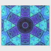 Mosaic Mandala Blue en Paars Cadeaupapier (Vlak)