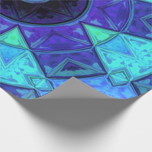 Mosaic Mandala Blue en Paars Cadeaupapier (Hoek)