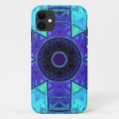 Mosaic Mandala Blue en Paars Case-Mate iPhone Case (Achterkant)