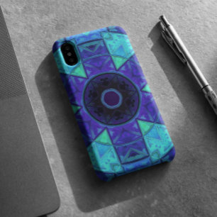 Mosaic Mandala Blue en Paars Case-Mate iPhone Case