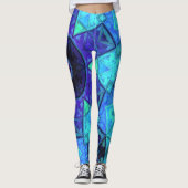 Mosaic Mandala Blue en Paars Leggings (Voorkant)