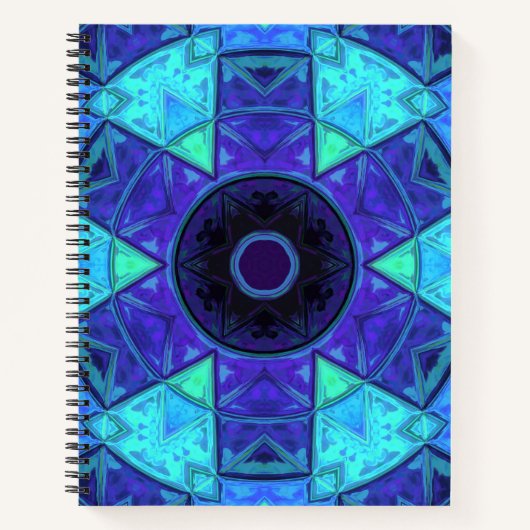 Mosaic Mandala Blue en Paars Notitieboek (Voorkant)