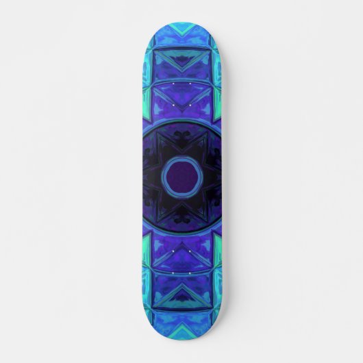 Mosaic Mandala Blue en Paars Persoonlijk Skateboard (Voorkant)