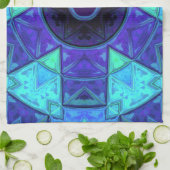 Mosaic Mandala Blue en Paars Theedoek (Gevouwen)