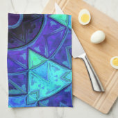 Mosaic Mandala Blue en Paars Theedoek (Quarter Fold)