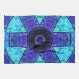 Mosaic Mandala Blue en Paars Theedoek
