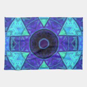 Mosaic Mandala Blue en Paars Theedoek