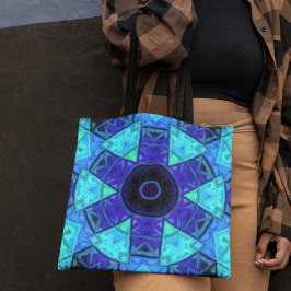 Mosaic Mandala Blue en Paars Tote Bag