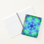 Mosaic Mandala Flower Blue en Green Notitieboek (Binnen)