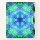 Mosaic Mandala Flower Blue en Green Notitieboek (Achterkant)