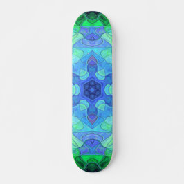 Mosaic Mandala Flower Blue en Green Persoonlijk Skateboard