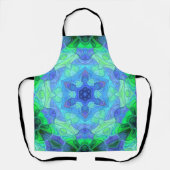 Mosaic Mandala Flower Blue en Green Schort (Voorkant)