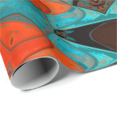 Mosaic Mandala Flower Blue en Oranje Cadeaupapier (Rol Hoek)