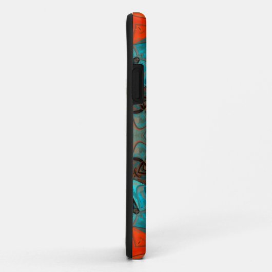 Mosaic Mandala Flower Blue en Oranje Case-Mate iPhone Case (Achterkant/rechts)