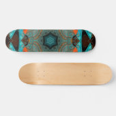 Mosaic Mandala Flower Blue en Oranje Persoonlijk Skateboard (Horizontaal)
