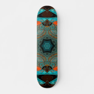 Mosaic Mandala Flower Blue en Oranje Persoonlijk Skateboard